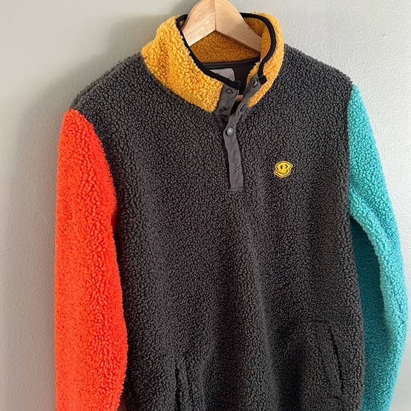 Dutch Bros Teddy Multi Color Fleece Snap Jacket - Size Small - Picture 3 of 8